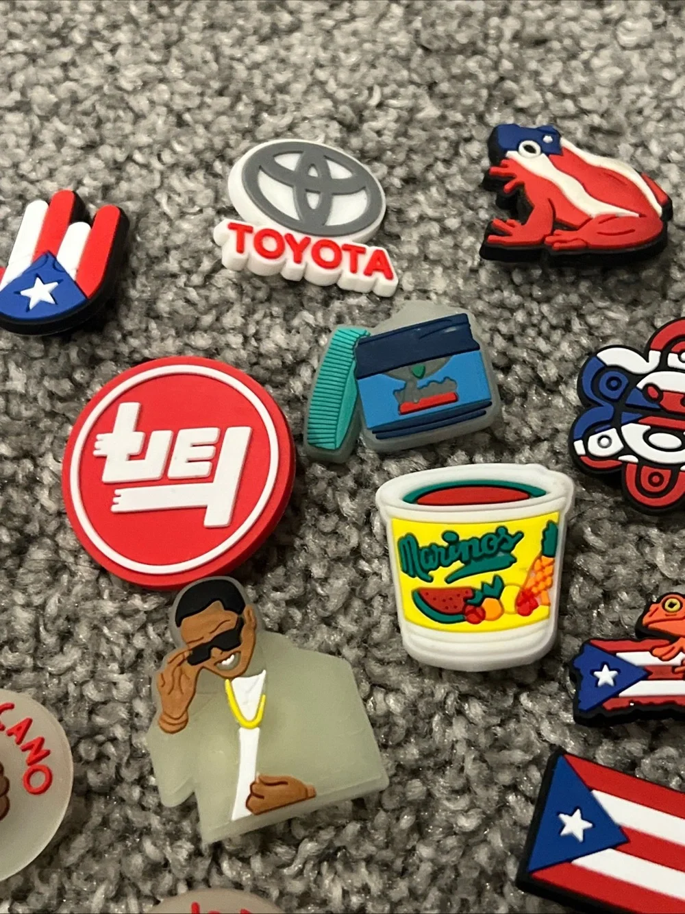 Assorted Puerto Rico Themed Rubber Key & Card Holder Charms - Puerto Rico themed